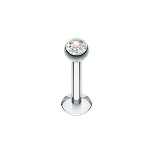 Multi-Sprinkle Dot Multi Gem Dome Labret Labret Impulse Piercings 16 GA (1.2mm) Aurora Blrealis