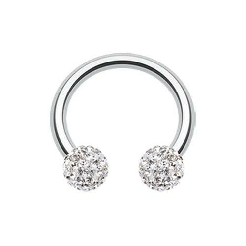 Multi-Sprinkle Dot Multi Gem Horseshoe Circular Barbell Circular Barbell Impulse Piercings 16 GA (1.2mm) Clear