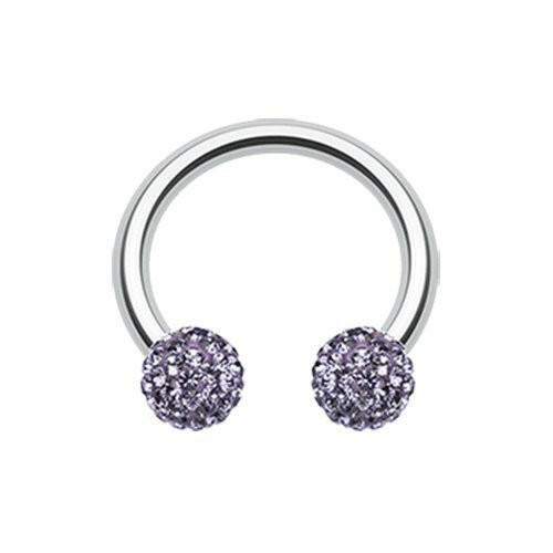 Multi-Sprinkle Dot Multi Gem Horseshoe Circular Barbell Circular Barbell Impulse Piercings 16 GA (1.2mm) Tanzanite