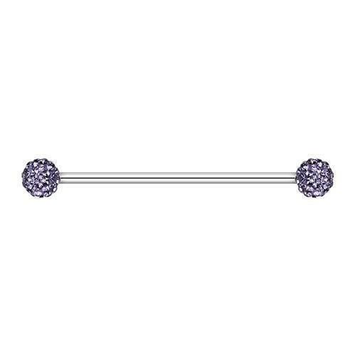 Multi-Sprinkle Dot Multi Gem Industrial Barbell Industrial Barbell Impulse Piercings 1-1/4" (32mm) Tanzanite