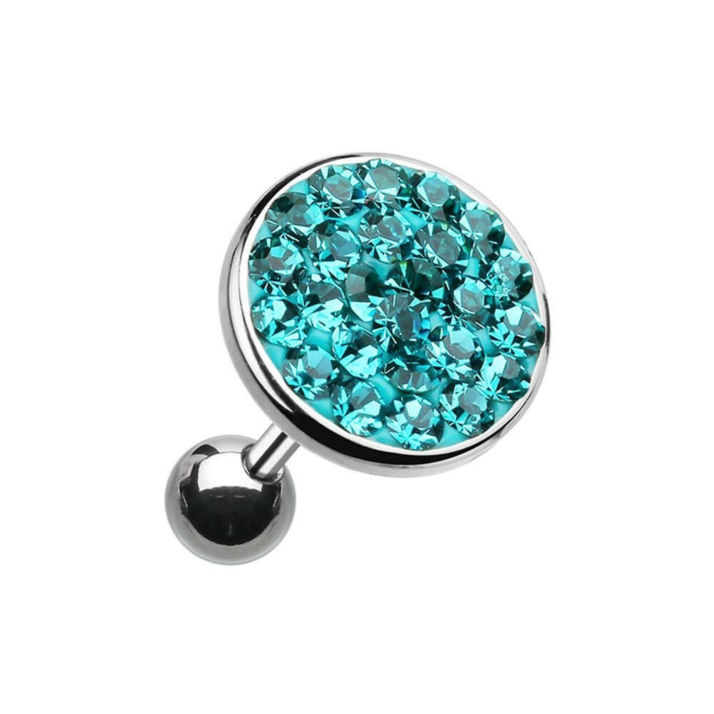 Multi-Sprinkle Dot Multi-Gem Round Cartilage Tragus Earring Cartilage Earring Impulse Piercings 1/4" (6mm) Teal