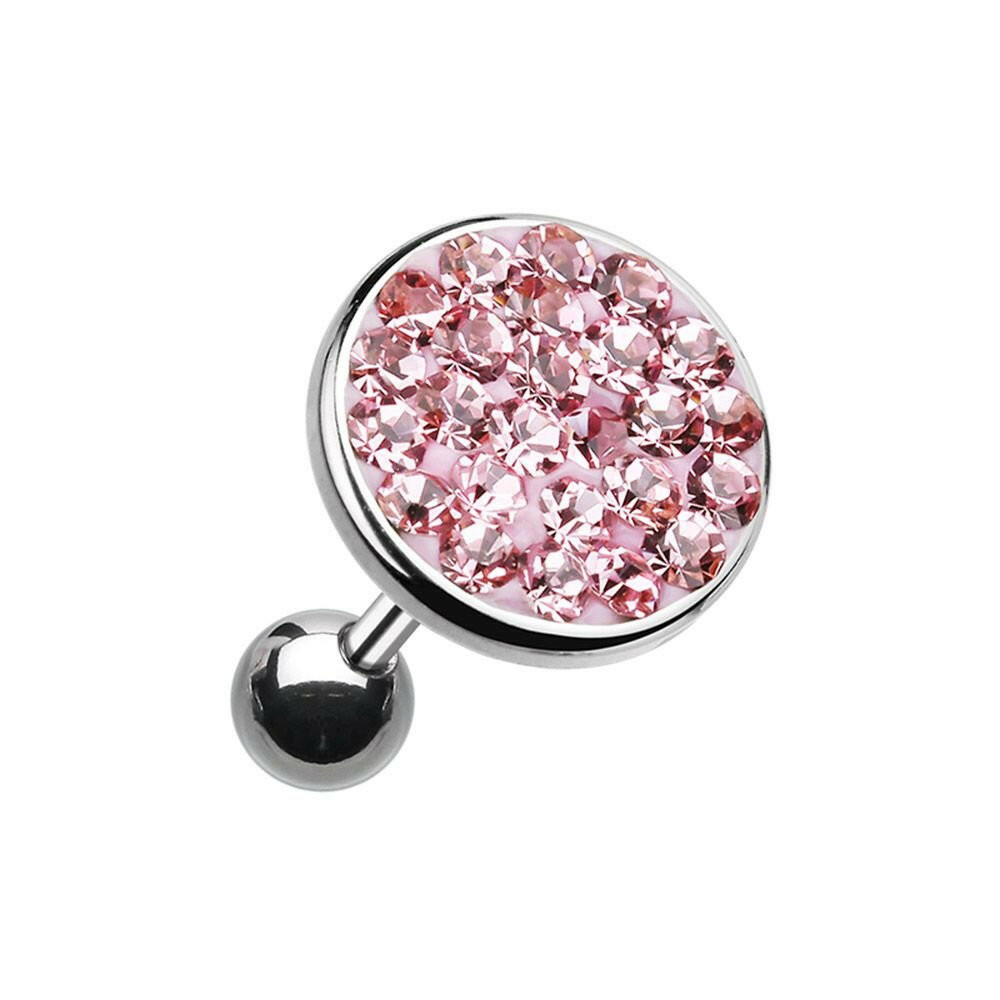 Multi-Sprinkle Dot Multi-Gem Round Cartilage Tragus Earring Cartilage Earring Impulse Piercings 1/4" (6mm) Pink