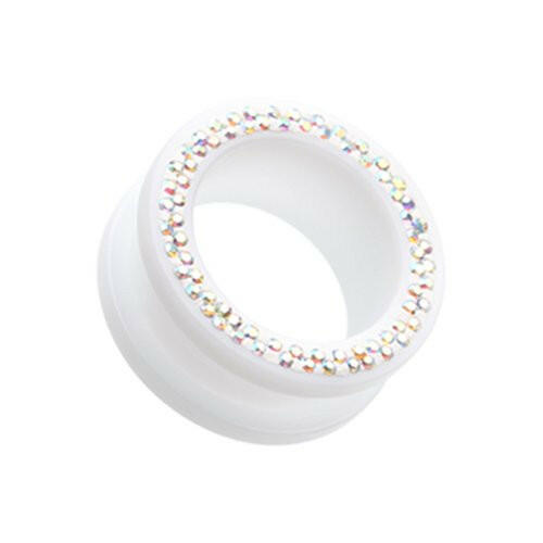 Multi-Sprinkle Dot Neon Acrylic Flesh Tunnel Ear Gauge Plug Plugs Impulse Piercings 6 gauge (4mm) White