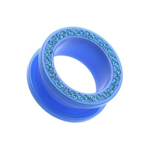 Multi-Sprinkle Dot Neon Acrylic Flesh Tunnel Ear Gauge Plug Plugs Impulse Piercings 6 gauge (4mm) Blue