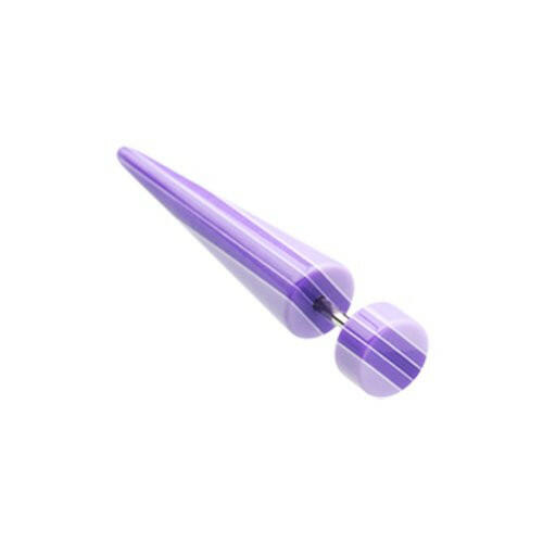 Multi Stripe Acrylic Fake Taper Fake Plug Earrings Impulse Piercings 18 gauge(1mm) Purple