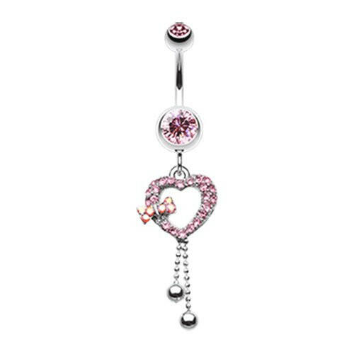 My Dainty Heart Belly Button Ring Navel Ring Impulse Piercings Light Pink