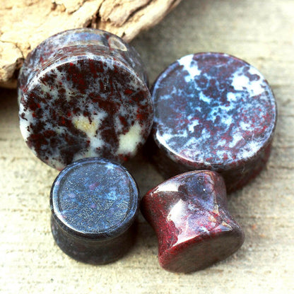 Natural Chicken Blood Stone Saddle Plug Plugs Impulse Piercings