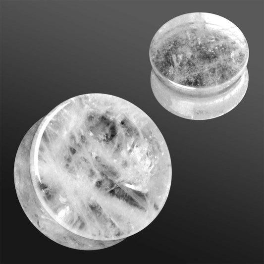 Natural Clear Quartz Saddle Plug Plug Earrings Impulse Piercings