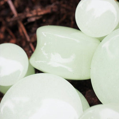 Natural Glow in the Dark Moonstone Saddle Plug — Sold as Pair