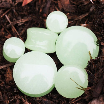 Natural Glow in the Dark Moonstone Saddle Plug — Sold as Pair