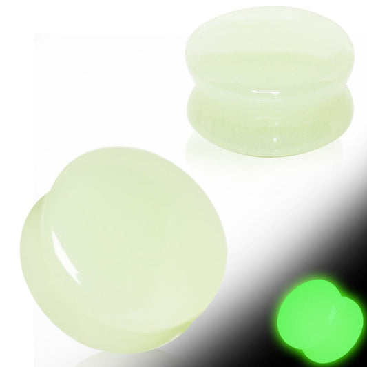 Natural Glow in the Dark Moonstone Saddle Plug — Sold as Pair