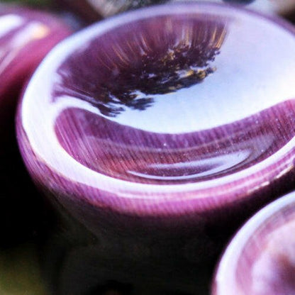 Natural Purple Cat's Eye Concave Stone Saddle Plug Plugs Impulse Piercings