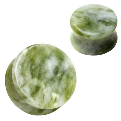 Natural South Jade Stone Saddle Plug Plugs Impulse Piercings 4GA