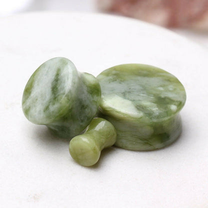 Natural South Jade Stone Saddle Plug Plugs Impulse Piercings