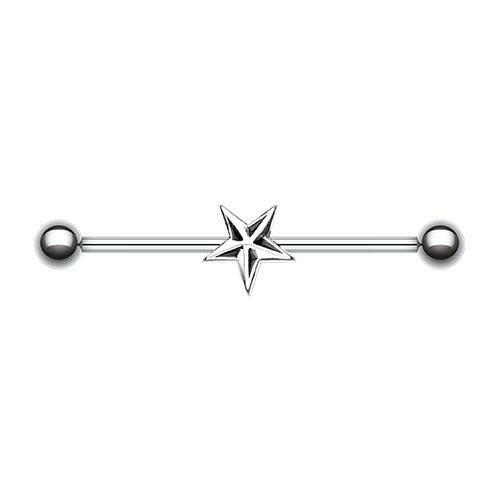 Nautical Star Industrial Barbell Industrial Barbell Impulse Piercings Black