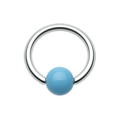 Neon Acrylic Ball Top Captive Bead Ring Captive Bead Impulse Piercings 5/16" (8mm) 5/32" (4mm) Light Blue