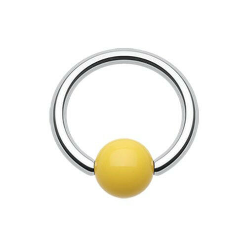 Neon Acrylic Ball Top Captive Bead Ring Captive Bead Impulse Piercings 5/16" (8mm) 5/32" (4mm) Yellow