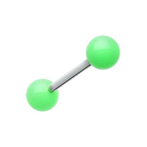 Neon Acrylic Barbell Tongue Ring Barbell Impulse Piercings Green