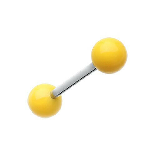 Neon Acrylic Barbell Tongue Ring Barbell Impulse Piercings Yellow