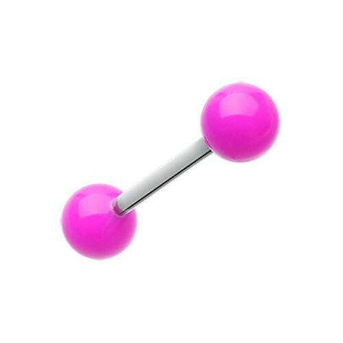 Neon Acrylic Barbell Tongue Ring Barbell Impulse Piercings Purple