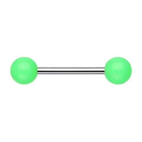 Neon Acrylic Basic Nipple Barbell Nipple Ring Impulse Piercings 14 GA (1.6mm) Green