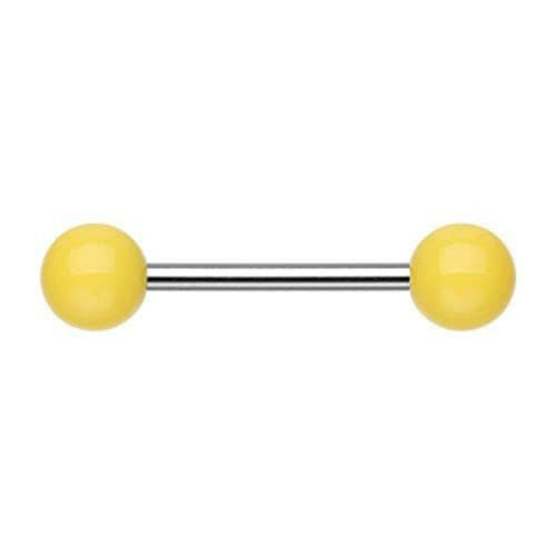 Neon Acrylic Basic Nipple Barbell Nipple Ring Impulse Piercings 14 GA (1.6mm) Yellow