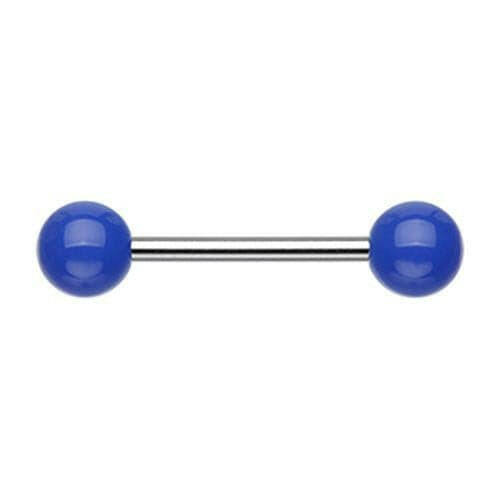 Neon Acrylic Basic Nipple Barbell Nipple Ring Impulse Piercings 14 GA (1.6mm) Blue