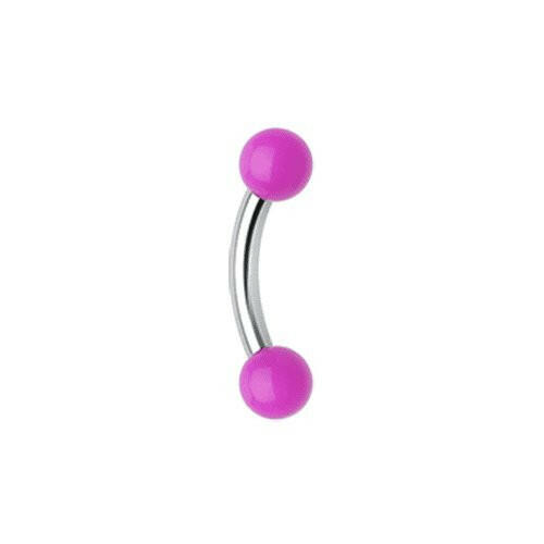 Neon Acrylic Curved Barbell Eyebrow Ring Curved Barbell Impulse Piercings 5/16" (8mm) Purple