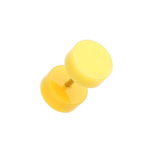 Neon Acrylic Fake Plug Fake Plug Impulse Piercings 16 gauge (1.2mm) Yellow