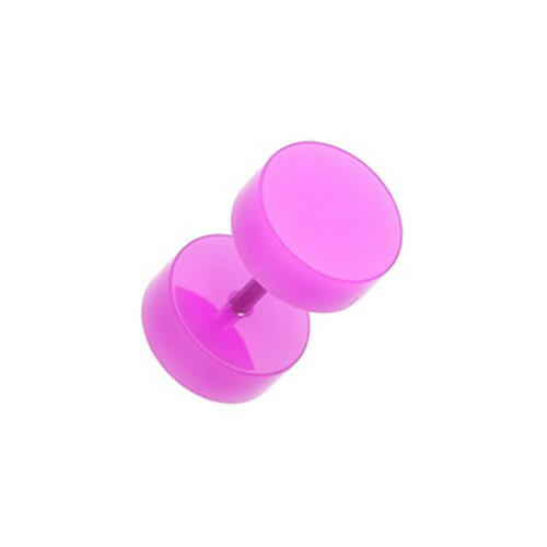 Neon Acrylic Fake Plug Fake Plug Impulse Piercings 16 gauge (1.2mm) Purple