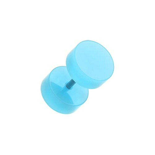 Neon Acrylic Fake Plug Fake Plug Impulse Piercings 16 gauge (1.2mm) Light Blue