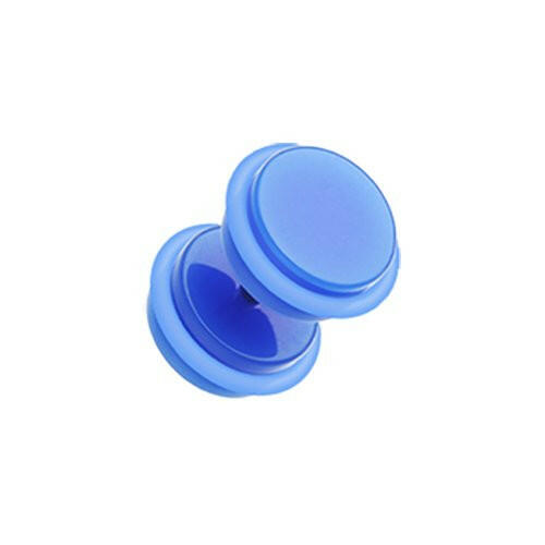 Neon Acrylic Fake Plug with O-Rings Fake Plug Impulse Piercings 5/16" (8mm) 16 gauge (1.2mm) Blue