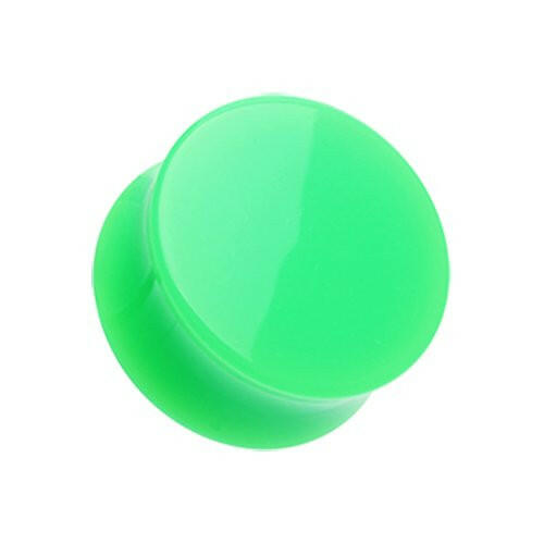 Neon Colored Acrylic Double Flared Ear Gauge Plug Earrings Plug Earrings Impulse Piercings 10 GA (2.4mm) Green