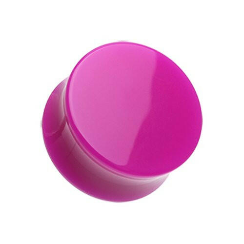 Neon Colored Acrylic Double Flared Ear Gauge Plug Earrings Plug Earrings Impulse Piercings 10 GA (2.4mm) Purple