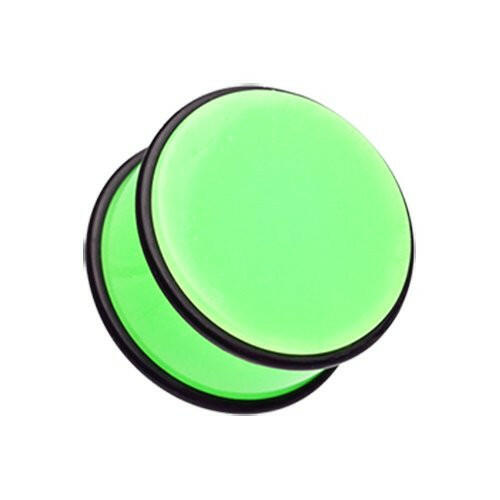 Neon Colored Acrylic No Flare Ear Gauge Plug Plugs Impulse Piercings 10 gauge (2.4mm) Green