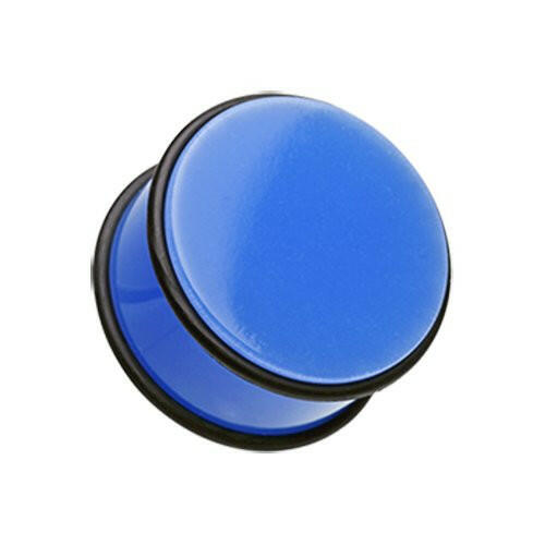 Neon Colored Acrylic No Flare Ear Gauge Plug Plugs Impulse Piercings 10 gauge (2.4mm) Blue