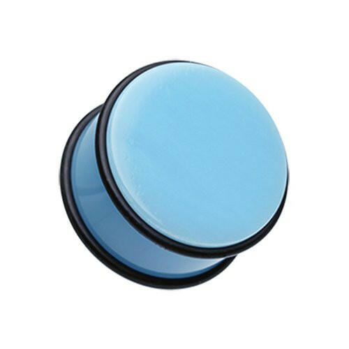 Neon Colored Acrylic No Flare Ear Gauge Plug Plugs Impulse Piercings 10 gauge (2.4mm) Light Blue