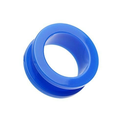 Neon Colored Acrylic Screw-Fit Ear Gauge Tunnel Plug Plugs Impulse Piercings 6 gauge (4mm) Blue