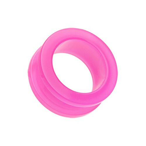 Neon Colored Acrylic Screw-Fit Ear Gauge Tunnel Plug Plugs Impulse Piercings 10 gauge (2.4mm) Pink