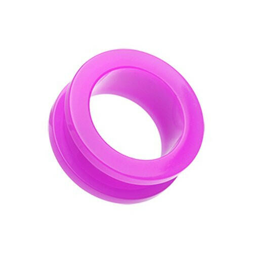 Neon Colored Acrylic Screw-Fit Ear Gauge Tunnel Plug Plugs Impulse Piercings 10 gauge (2.4mm) Purple