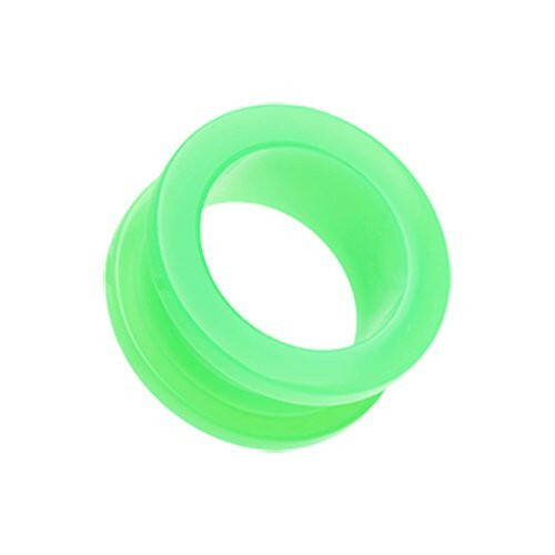 Neon Colored Acrylic Screw-Fit Ear Gauge Tunnel Plug Plugs Impulse Piercings 10 gauge (2.4mm) Green