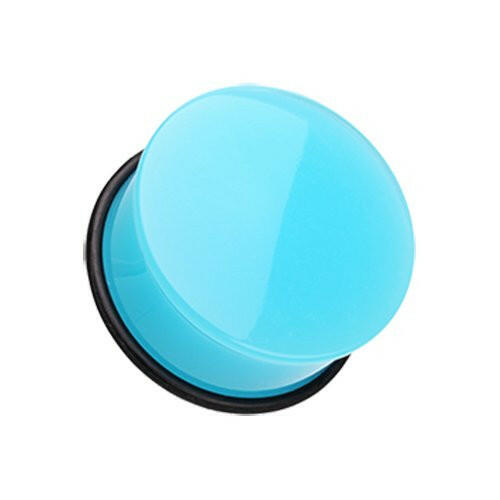 Neon Colored Acrylic Single Flared Ear Gauge Plug Plugs Impulse Piercings 10 gauge (2.4mm) Light Blue