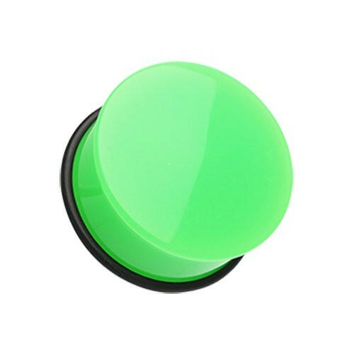 Neon Colored Acrylic Single Flared Ear Gauge Plug Plugs Impulse Piercings 10 gauge (2.4mm) Green