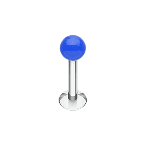 Neon UV Acrylic Ball Top Labret Labret Impulse Piercings 5/16" (8mm) 5/32" (4mm) Blue