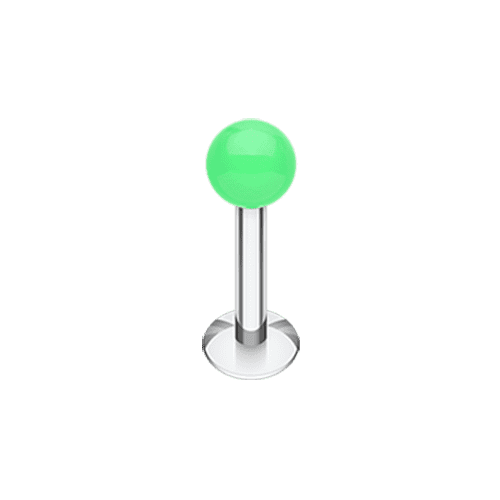 Neon UV Acrylic Ball Top Labret Labret Impulse Piercings 5/16" (8mm) 5/32" (4mm) Green