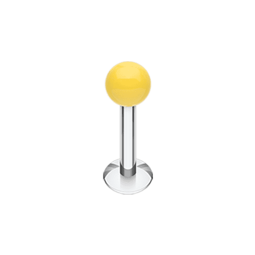 Neon UV Acrylic Ball Top Labret Labret Impulse Piercings 5/16" (8mm) 5/32" (4mm) Yellow