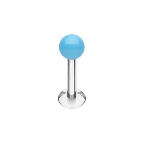 Neon UV Acrylic Ball Top Labret Labret Impulse Piercings 5/16" (8mm) 5/32" (4mm) Light Blue