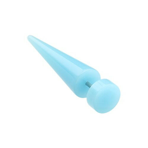 Neon UV Acrylic Fake Taper Fake Plug Earrings Impulse Piercings 1/4" (6mm) 18 gauge(1mm) Light Blue