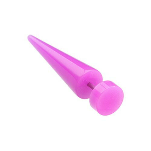 Neon UV Acrylic Fake Taper Fake Plug Earrings Impulse Piercings 1/4" (6mm) 18 gauge(1mm) Purple