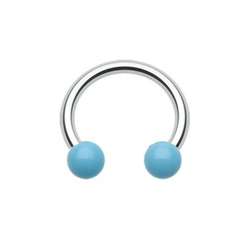 Neon UV Acrylic Horseshoe Circular Barbell Circular Barbell Impulse Piercings 5/16" (8mm) 1/8" (3mm) Light Blue